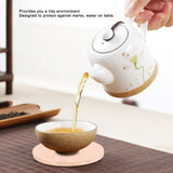 Round Wood Coaster Placemat Round Heat Resistant Drink Mat Cup Pad for Home KitchenWood Color - Extra Image