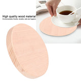 Round Wood Coaster Placemat Round Heat Resistant Drink Mat Cup Pad for Home KitchenWood Color