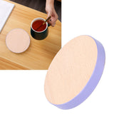 Round Wood Coaster Placemat Round Heat Resistant Drink Mat Cup Pad for Home KitchenPurple - Extra Image