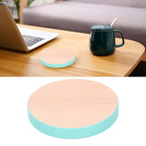 Round Wood Coaster Placemat Round Heat Resistant Drink Mat Cup Pad for Home KitchenBlue