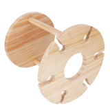 Wooden Wine Rack Glass Cup Holder Organizer Tabletop Display for 6 Glass and 1 Wine Bottle - Top-Down View