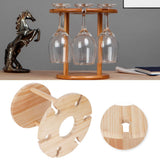 Wooden Wine Rack Glass Cup Holder Organizer Tabletop Display for 6 Glass and 1 Wine Bottle - Extra Image