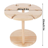 Wooden Wine Rack Glass Cup Holder Organizer Tabletop Display for 6 Glass and 1 Wine Bottle