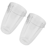 2Pcs Juicer Cup Transparent Mug Replacement Food Blender Accessory Fit for 600W 900W - Rear View