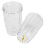 2Pcs Juicer Cup Transparent Mug Replacement Food Blender Accessory Fit for 600W 900W - Low Angle