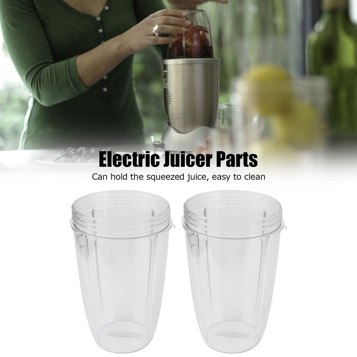 2Pcs Juicer Cup Transparent Mug Replacement Food Blender Accessory Fit for 600W 900W