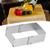Stainless Steel Square Mousse Ring Retractable Biscuits Cake Mold Kitchen DIY Baking ToolsS 10~18cm - Extra Image