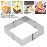 Stainless Steel Square Mousse Ring Retractable Biscuits Cake Mold Kitchen DIY Baking ToolsS 10~18cm