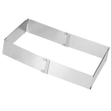 Stainless Steel Square Mousse Ring Retractable Biscuits Cake Mold Kitchen DIY Baking ToolsL 16~28cm - Side View