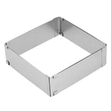 Stainless Steel Square Mousse Ring Retractable Biscuits Cake Mold Kitchen DIY Baking ToolsL 16~28cm