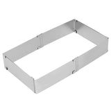 Stainless Steel Square Mousse Ring Retractable Biscuits Cake Mold Kitchen DIY Baking ToolsL 16~28cm
