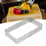 Stainless Steel Square Mousse Ring Retractable Biscuits Cake Mold Kitchen DIY Baking ToolsL 16~28cm - Extra Image