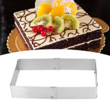Stainless Steel Square Mousse Ring Retractable Biscuits Cake Mold Kitchen DIY Baking ToolsL 16~28cm