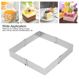 Stainless Steel Square Mousse Ring Retractable Biscuits Cake Mold Kitchen DIY Baking ToolsL 16~28cm - Extra Image