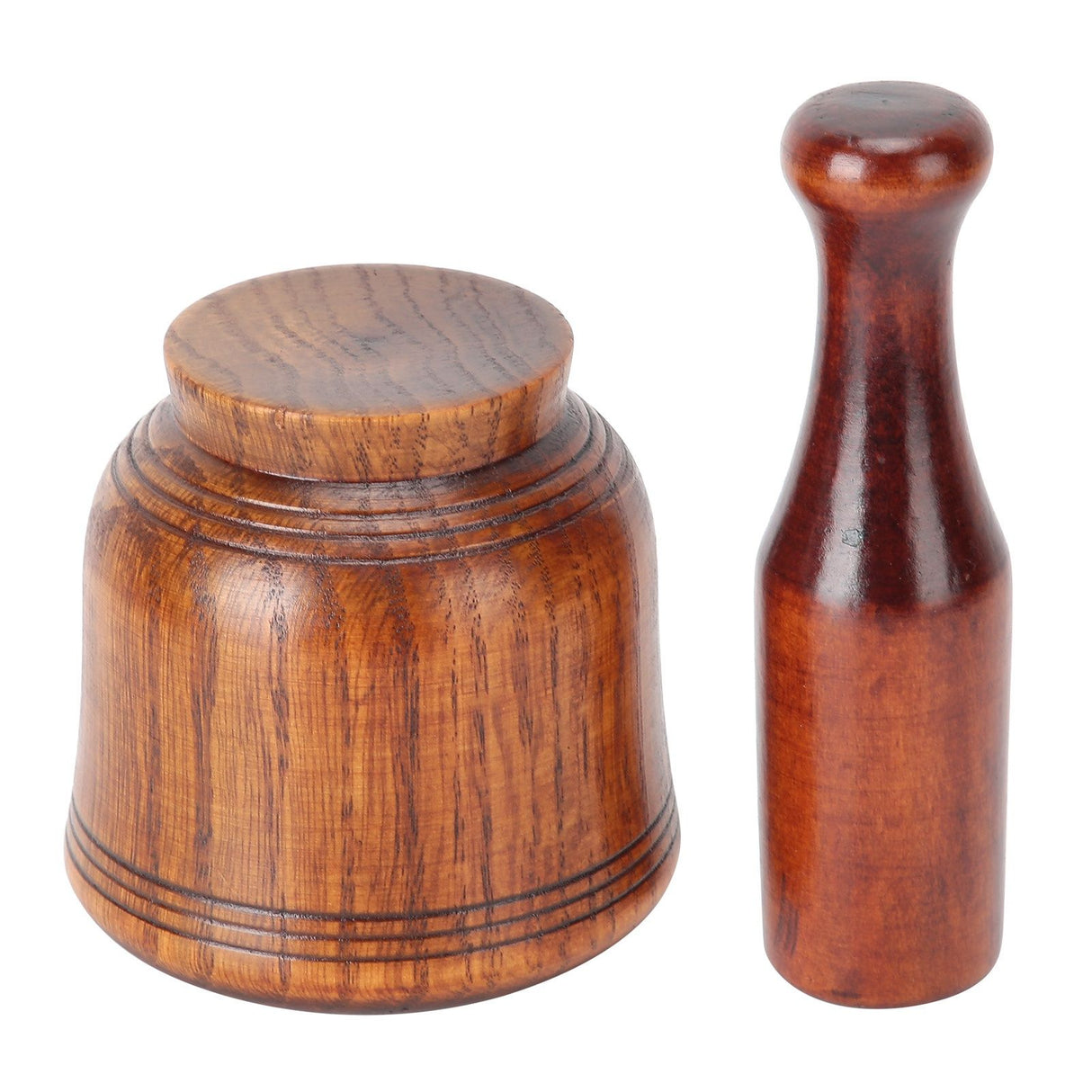 Wooden Grinding Bowl Household Kitchen Manual Garlic Ginger Spices Grinder Mortar Pestle Set