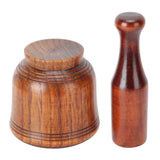 Wooden Grinding Bowl Household Kitchen Manual Garlic Ginger Spices Grinder Mortar Pestle Set - 45-Degree Angle
