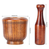 Wooden Grinding Bowl Household Kitchen Manual Garlic Ginger Spices Grinder Mortar Pestle Set