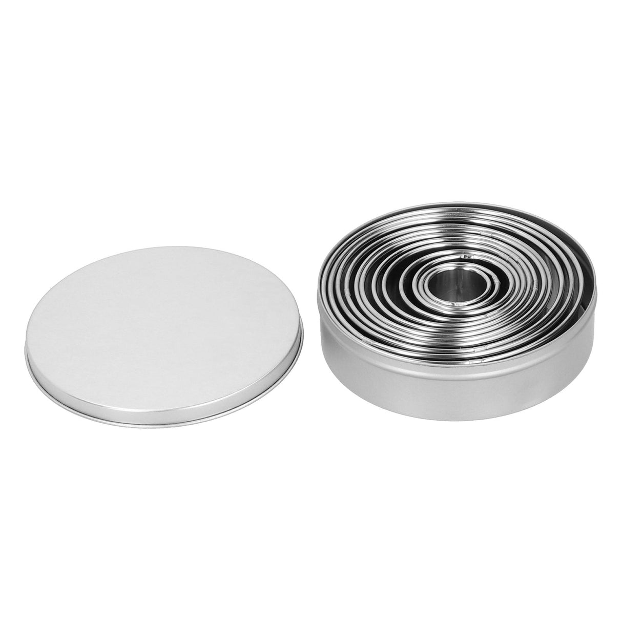 12PCS/Set Stainless Steel Mousse Ring Round Cake Mold Fondant Cookies Cutting Mold Baking Tool