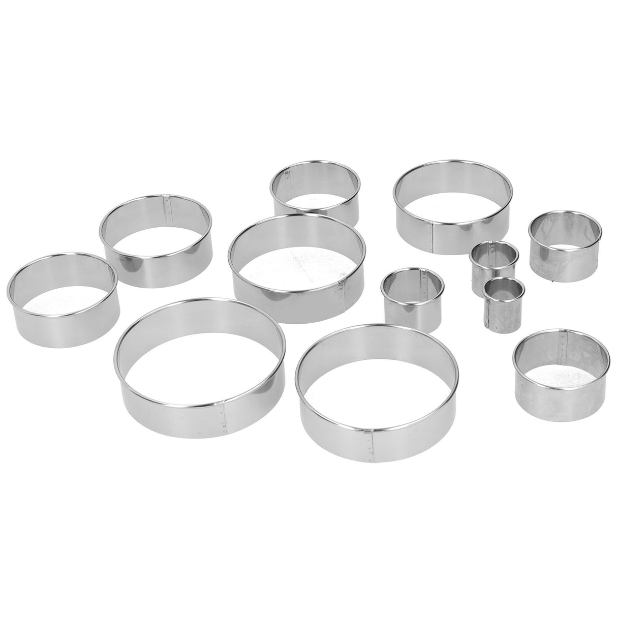 12PCS/Set Stainless Steel Mousse Ring Round Cake Mold Fondant Cookies Cutting Mold Baking Tool