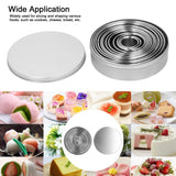 12PCS/Set Stainless Steel Mousse Ring Round Cake Mold Fondant Cookies Cutting Mold Baking Tool
