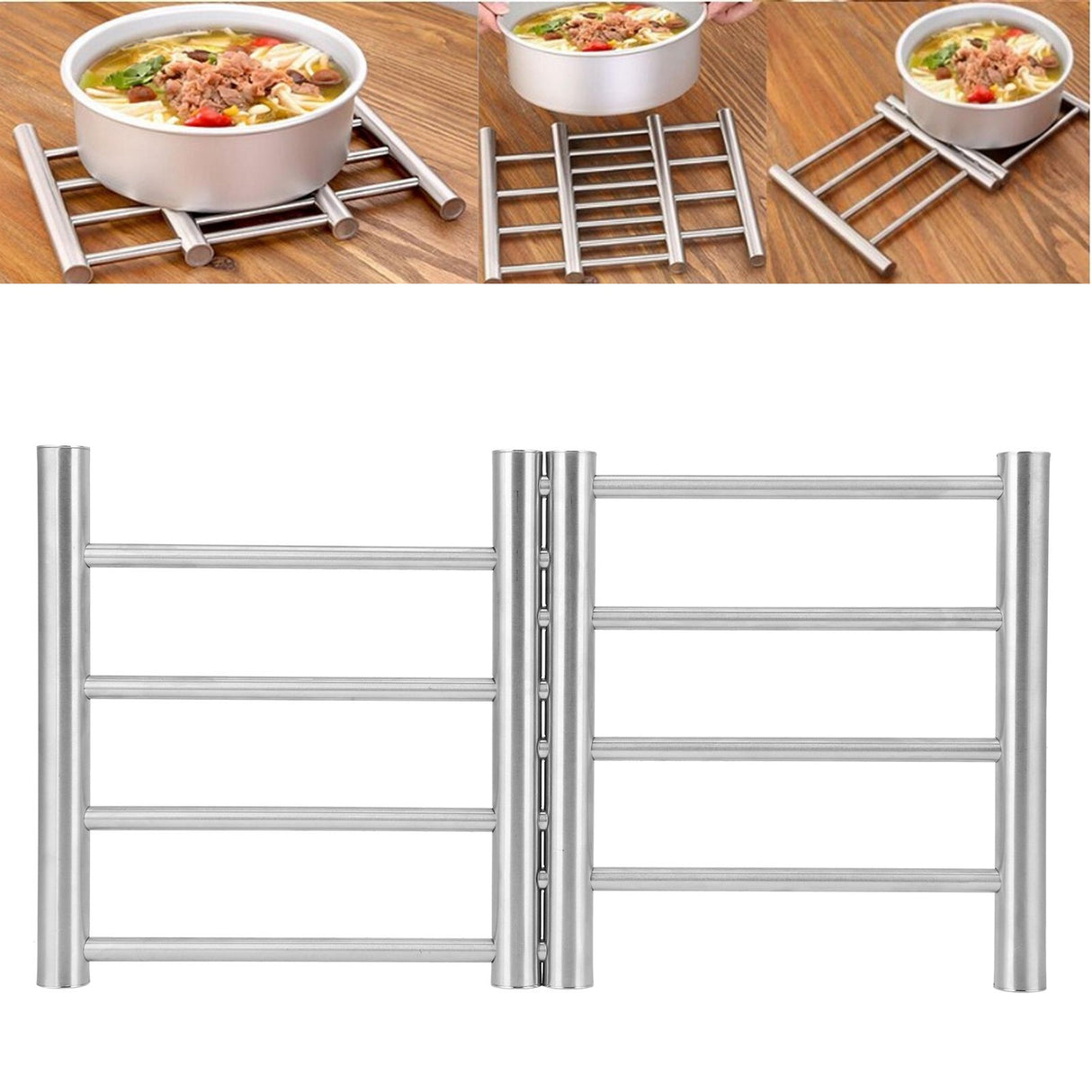 Stainless Steel Retractable Pot Pad Insulation Mats Heat Resistant Placemat Kitchen Gadget