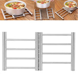 Stainless Steel Retractable Pot Pad Insulation Mats Heat Resistant Placemat Kitchen Gadget - Extra Image