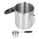 1.5L 304 Stainless Steel Coffee Beans Tea Canister Sealed Food Storage Container with SpoonStainless Steel Color - Rear View