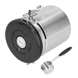 1.5L 304 Stainless Steel Coffee Beans Tea Canister Sealed Food Storage Container with SpoonStainless Steel Color - Close-Up Angle