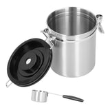 1.5L 304 Stainless Steel Coffee Beans Tea Canister Sealed Food Storage Container with SpoonStainless Steel Color - Low Angle