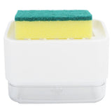 Dish Soap Dispenser Press Type Automatic Liquid Soap Dispenser for Kitchen Sink CountertopWhite - Side View
