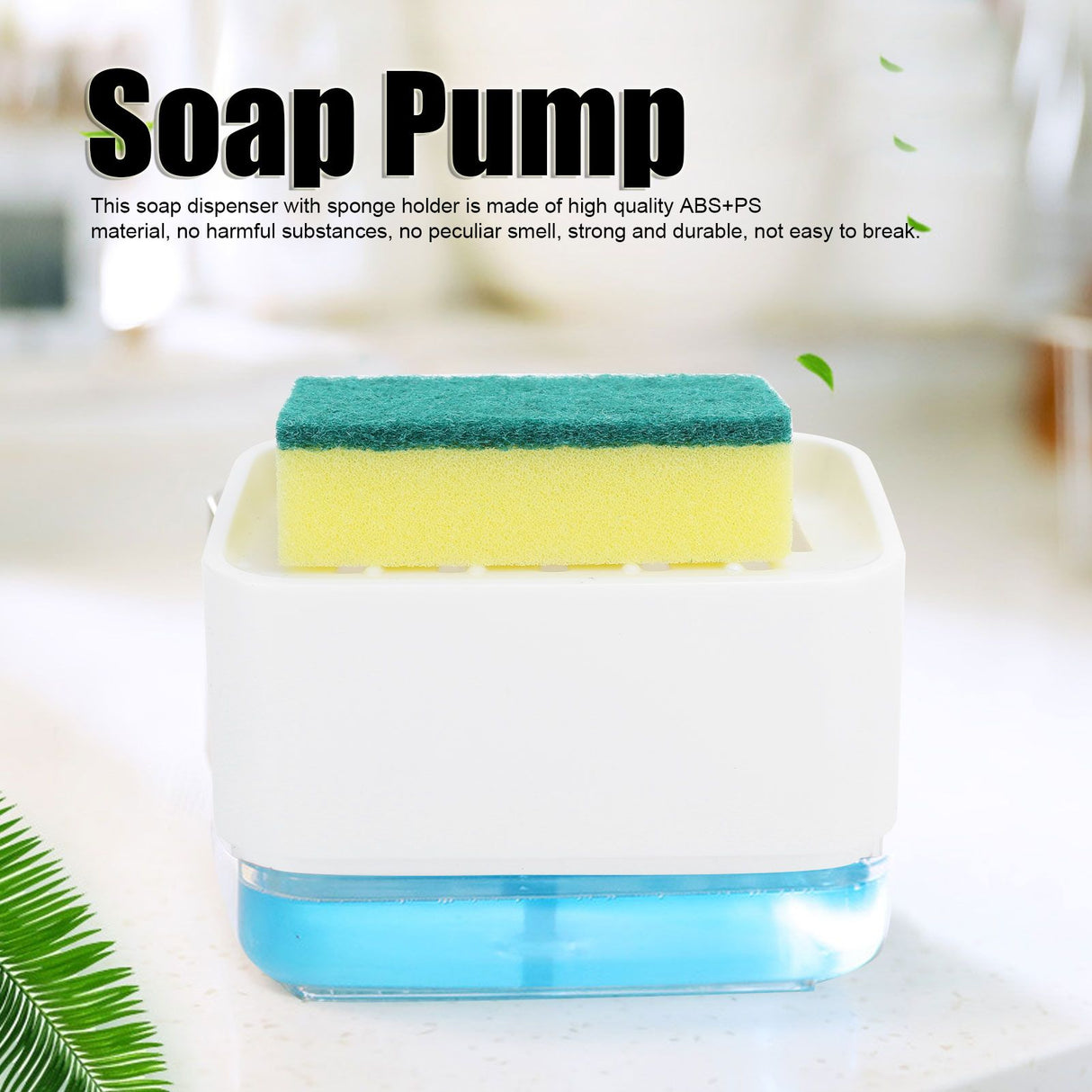 Dish Soap Dispenser Press Type Automatic Liquid Soap Dispenser for Kitchen Sink CountertopWhite