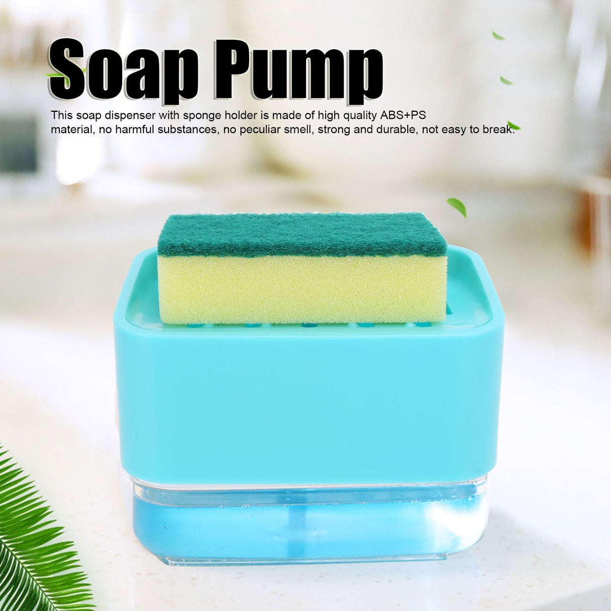 Dish Soap Dispenser Press Type Automatic Liquid Soap Dispenser for Kitchen Sink CountertopGreen