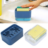 Dish Soap Dispenser Press Type Automatic Liquid Soap Dispenser for Kitchen Sink CountertopBlue