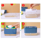 Dish Soap Dispenser Press Type Automatic Liquid Soap Dispenser for Kitchen Sink CountertopBlue