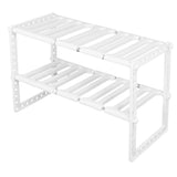 2‑Tier Sink Rack Cabinet Organizer Storage Telescopic Shelf Kitchen Bathroom Holder