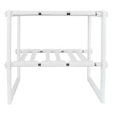 2‑Tier Sink Rack Cabinet Organizer Storage Telescopic Shelf Kitchen Bathroom Holder - Front View