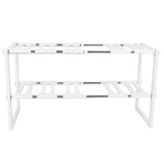 2‑Tier Sink Rack Cabinet Organizer Storage Telescopic Shelf Kitchen Bathroom Holder