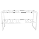 2‑Tier Sink Rack Cabinet Organizer Storage Telescopic Shelf Kitchen Bathroom Holder - 45-Degree Angle