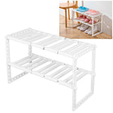 2‑Tier Sink Rack Cabinet Organizer Storage Telescopic Shelf Kitchen Bathroom Holder