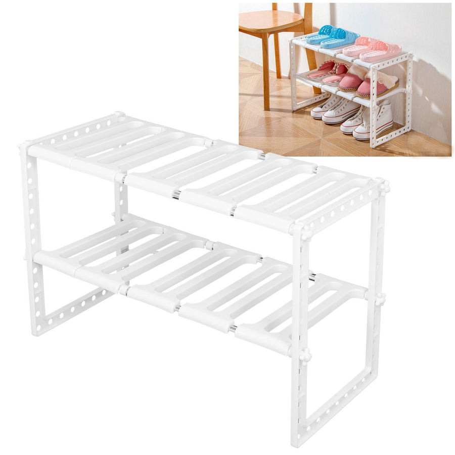 2‑Tier Sink Rack Cabinet Organizer Storage Telescopic Shelf Kitchen Bathroom Holder