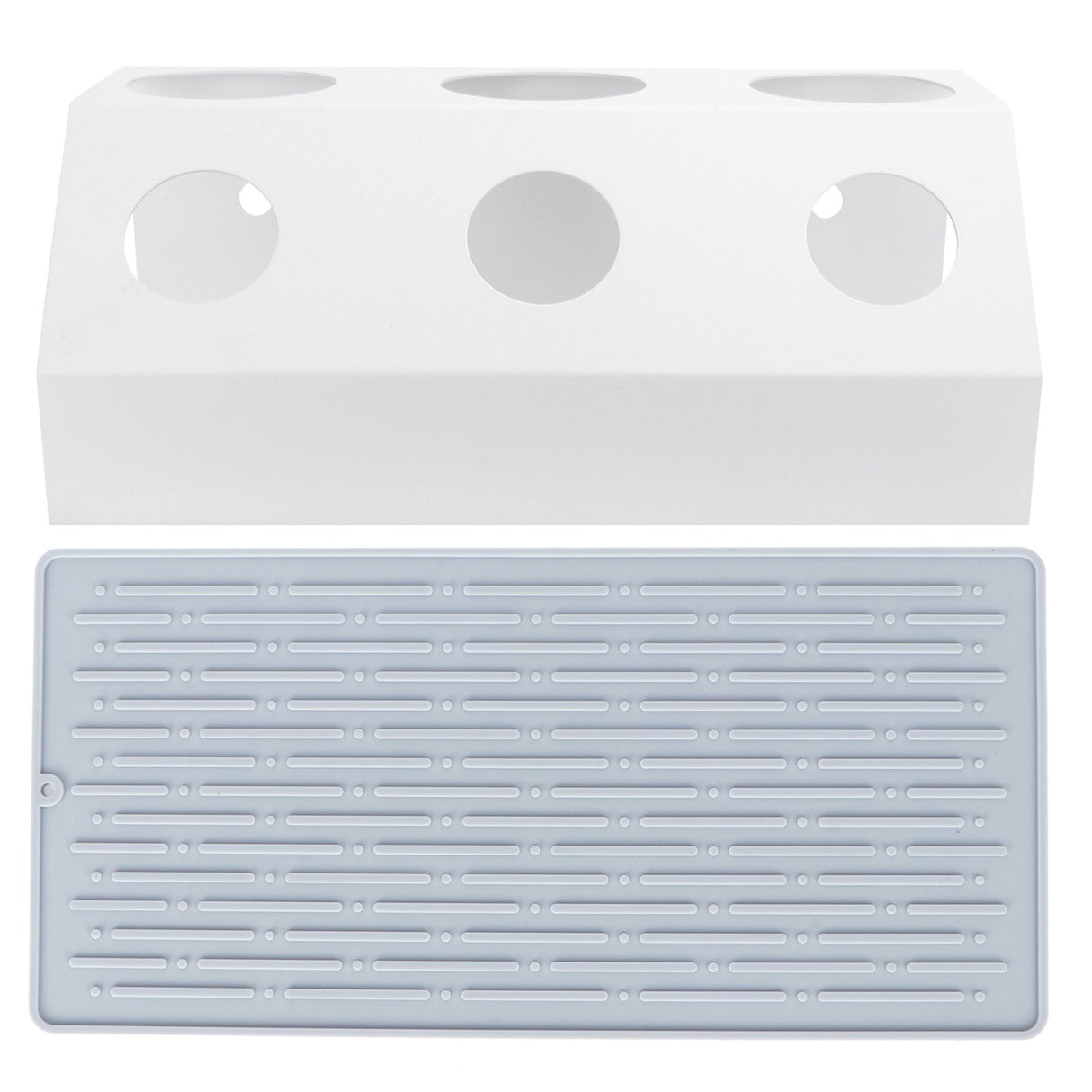 Soda Bottle Drainer Tabletop 3 Holes Bottles Draining Rack with Pad for Kitchen Dining RoomWhite