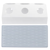 Soda Bottle Drainer Tabletop 3 Holes Bottles Draining Rack with Pad for Kitchen Dining RoomWhite