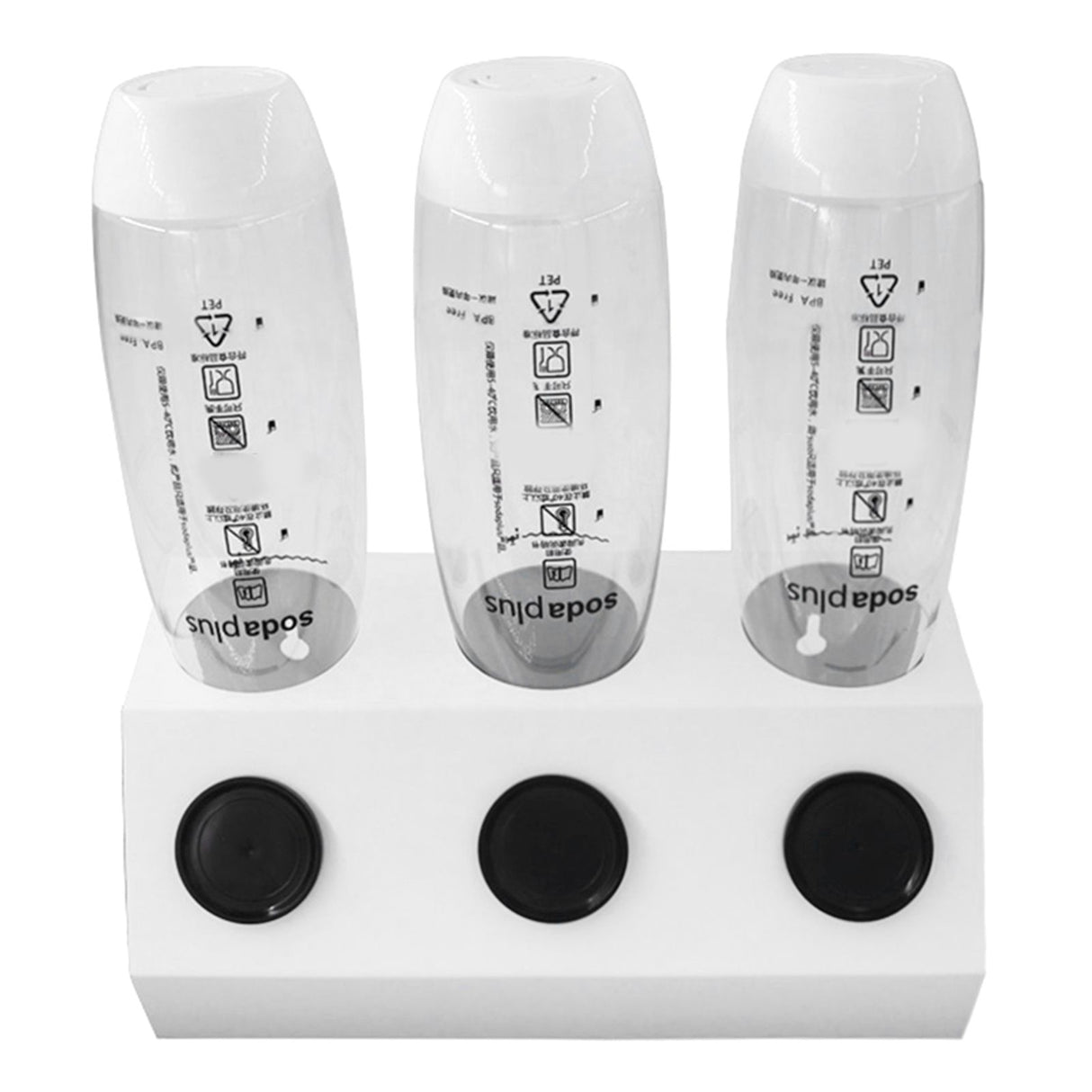 Soda Bottle Drainer Tabletop 3 Holes Bottles Draining Rack with Pad for Kitchen Dining RoomWhite