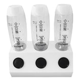 Soda Bottle Drainer Tabletop 3 Holes Bottles Draining Rack with Pad for Kitchen Dining RoomWhite - Extra Image