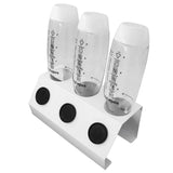 Soda Bottle Drainer Tabletop 3 Holes Bottles Draining Rack with Pad for Kitchen Dining RoomWhite - Extra Image