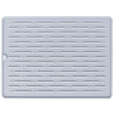 Silicone Draining Pad Non Slip Soda Bottles Drying Rack Mat Kitchen Accessories Gray(2 Hole Drain Rack Mat )