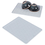 Silicone Draining Pad Non Slip Soda Bottles Drying Rack Mat Kitchen Accessories Gray(2 Hole Drain Rack Mat ) - Extra Image