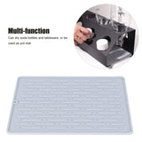 Silicone Draining Pad Non Slip Soda Bottles Drying Rack Mat Kitchen Accessories Gray(2 Hole Drain Rack Mat )