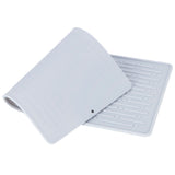 Silicone Draining Pad Non Slip Soda Bottles Drying Rack Mat Kitchen Accessories Gray(3 Hole Drain Rack Mat ) - Close-Up Angle