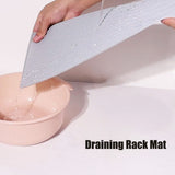 Silicone Draining Pad Non Slip Soda Bottles Drying Rack Mat Kitchen Accessories Gray(4 Hole Drain Rack Mat )